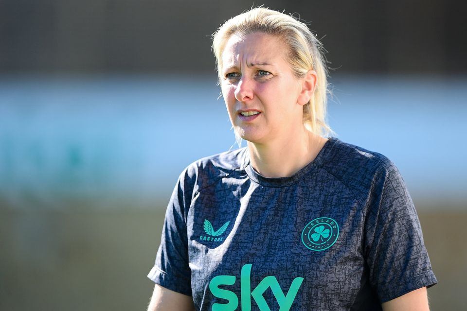 Carla Ward is a year in her job as Ireland WNT manager. Photo: Stephen McCarthy/Sportsfile