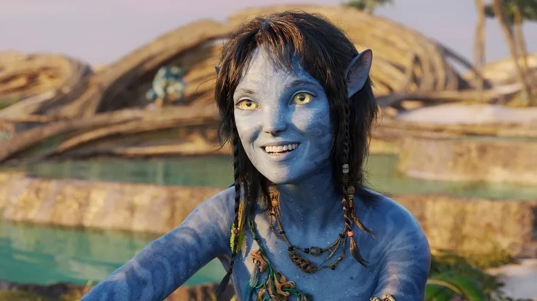 Sigourney Weaver beams as Kiri te Suli Kireysi'ite in Avatar: The Way of Water