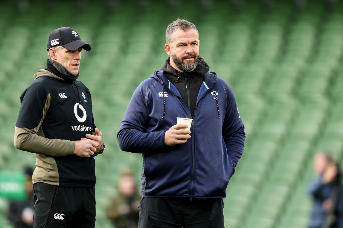 Ireland Head Coach 2026 Andy Farrell with Ireland Assistant Coach Simon Easterby