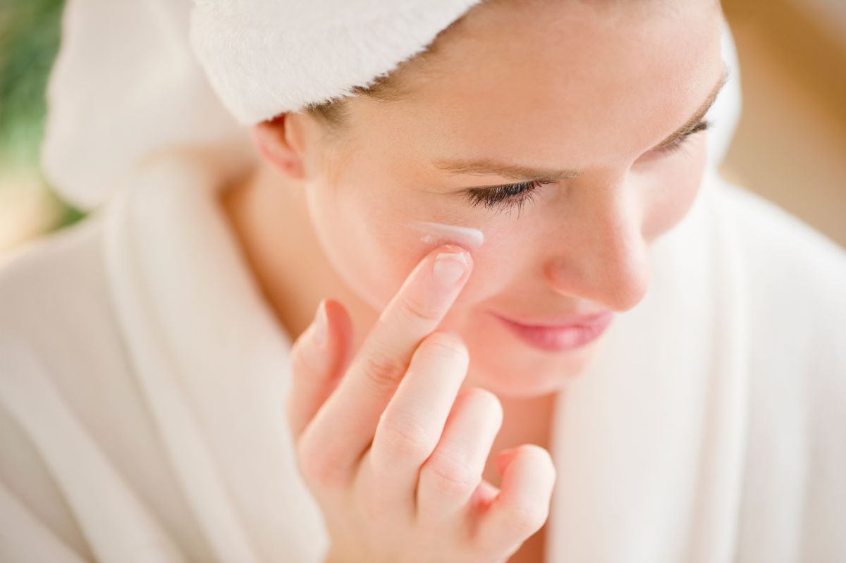 Woman doing skincare