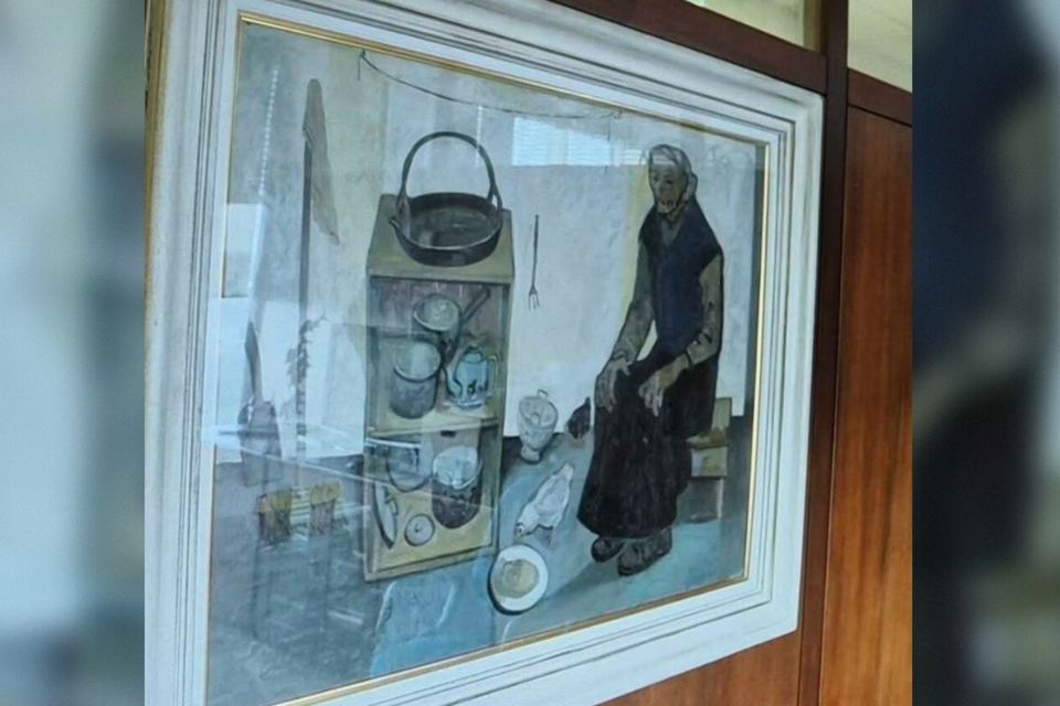 The 'Kitchen Interior with Seated Woman' artwork by Gerard Dillon. Image: RTÉ