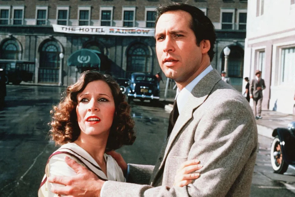 Orion/Kobal/Shutterstock Carrie Fisher and Chevy Chase in 'Under the Rainbow', the 1981 film where he met his future wife, Jayni.