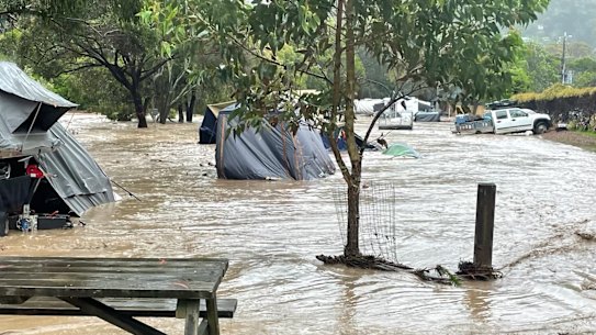 Flooding at Wye River on Thursday.