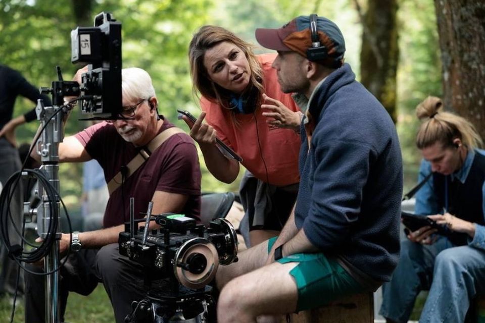 Laura Way on the set of Girl Taken by Paramount+.