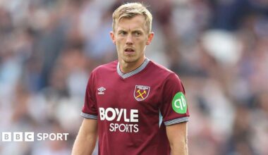James Ward-Prowse wearing a claret West Ham shirt