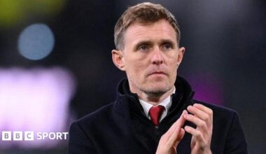 Manchester United interim boss Darren Fletcher applauding