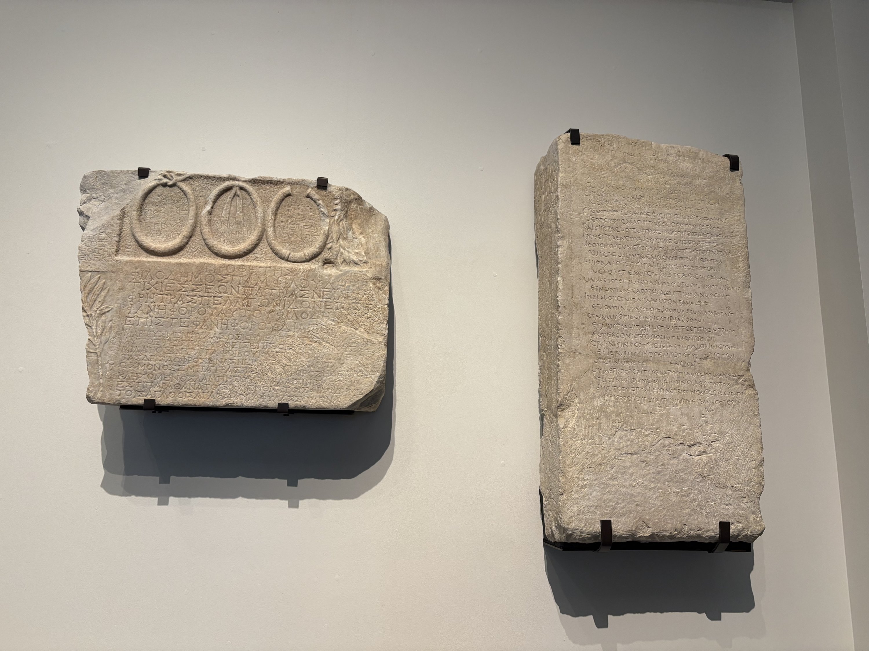 Ancient tablets on display at the Louvre Abu Dhabi, Abu Dhabi, United Arab Emirates, Dec. 7, 2025. (Photo by Funda Karayel)