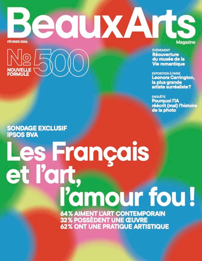Cover of the 500th issue of Beaux-Arts Magazine, which reads: 'The French and art, a crazy love affair!'