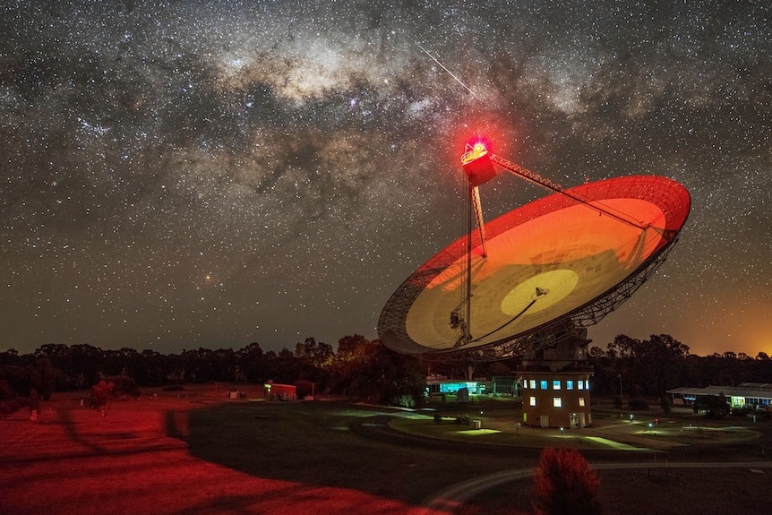 An observatory at night