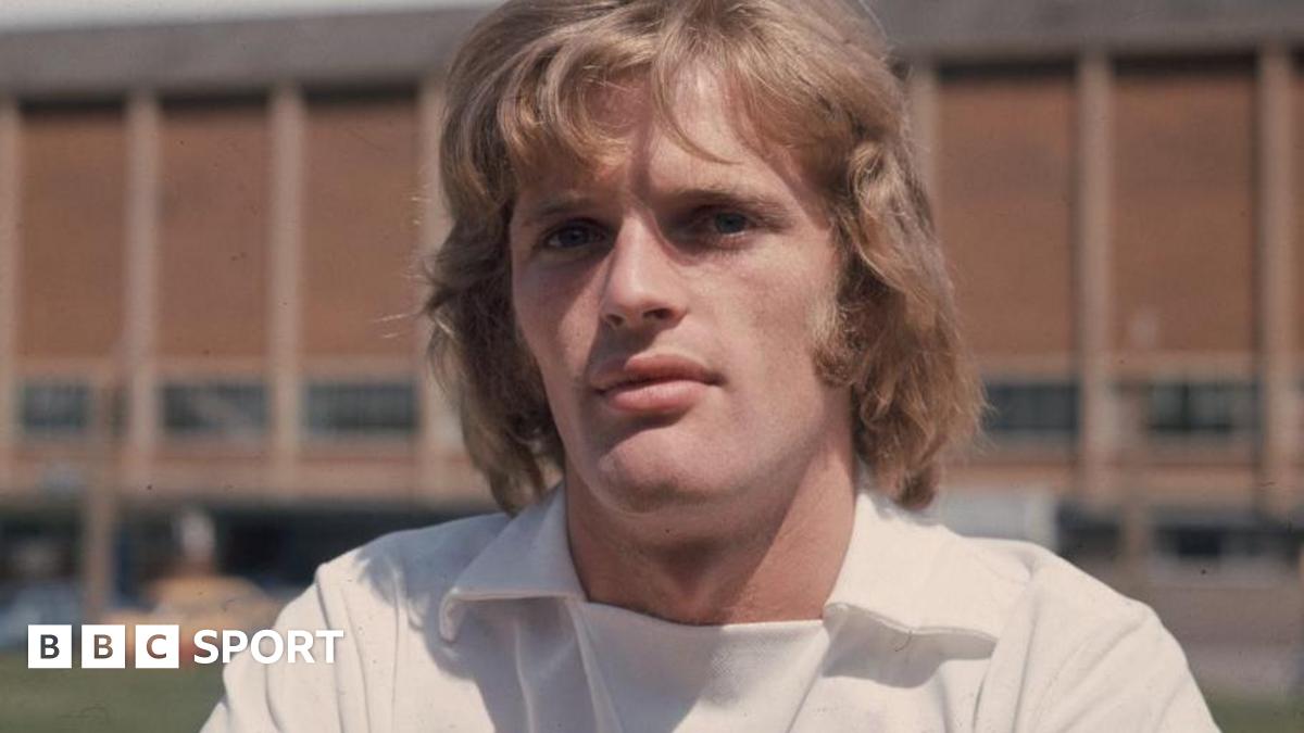 Footballer Gordon McQueen poses for a photo at Leeds United's training ground in 1974