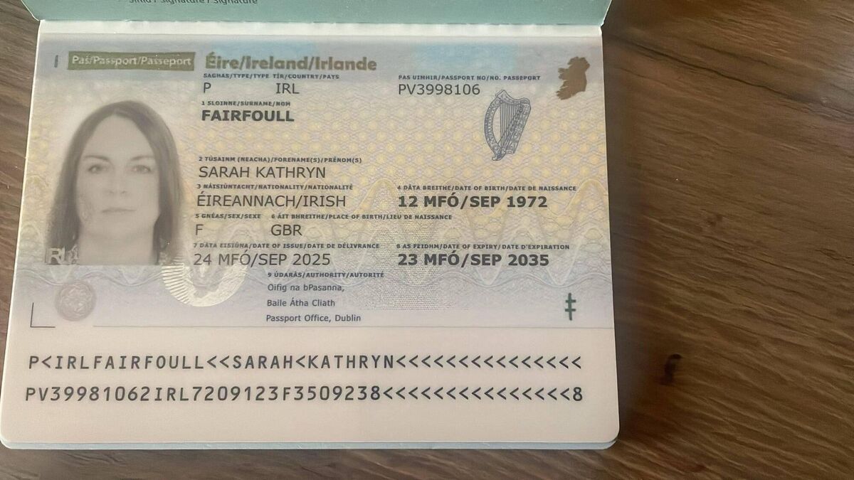 Sarah's treasured Irish passport.