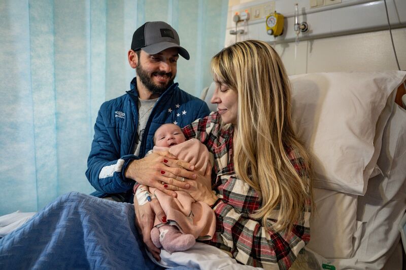 Little girl Morganna Leao is pictured at Cork University Maternity Hospital after arriving at 5.08am. Picture Chani Anderson