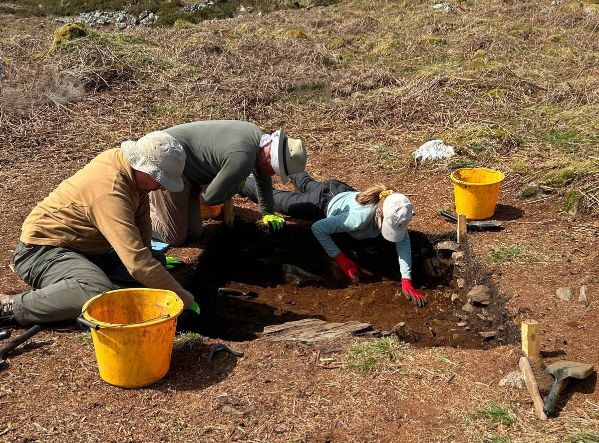 Researchers from Queen’s University Belfast during recent excavations at the hillfort.