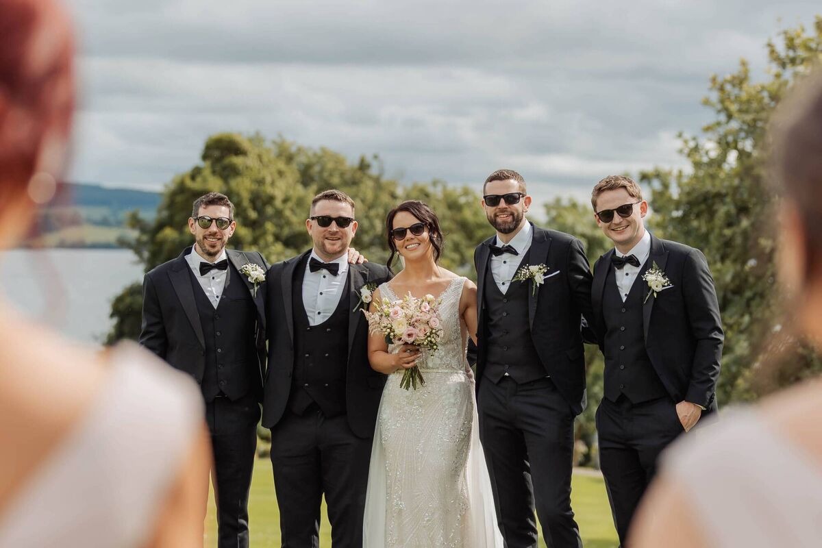 Aine Keogh and Dessie Lennon with Stephen Lynch, Des Reynolds and John McKenna.