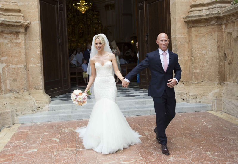 Match day: Marbella wedding in 2015 for Peter Stringer and Debbie O'Leary