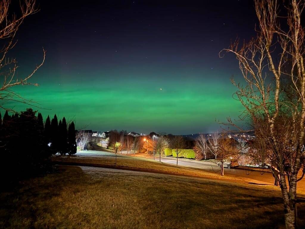 The aurora borealis or northern lights photographed by a resident in Glanmire, East Cork, on Monday. Picture: Michael Crowley 