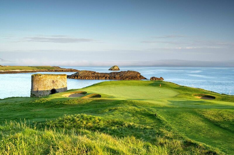 The stunning backdrop to the third hole at Barrow (Castle), the location for the Palmer-designed Tralee Golf Club.