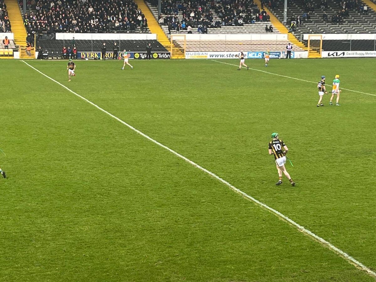 The new Kilkenny’s jerseys had been blacked out on the back to make them more identifiable. Pic: John Fogarty