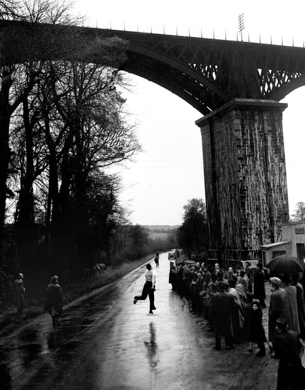 An attempt to loft the Viaduct on the Bandon Road in January 1955. Mick Barry was the first man to achieve the feat. 