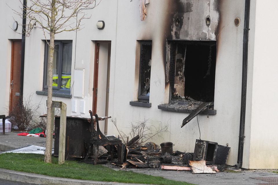 The scene of the arson attack in Finglas, Co Dublin (Brian Lawless/PA)