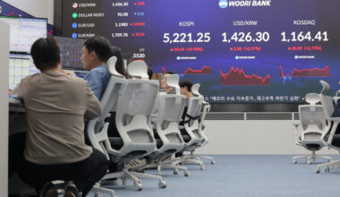 Electronic display boards in Woori Bank's dealing room in central Seoul show Korea's financial markets on Jan. 29, 2026. [YONHAP]