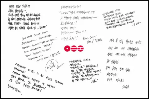 BTS / BigHit BTS's handwritten notes to fans