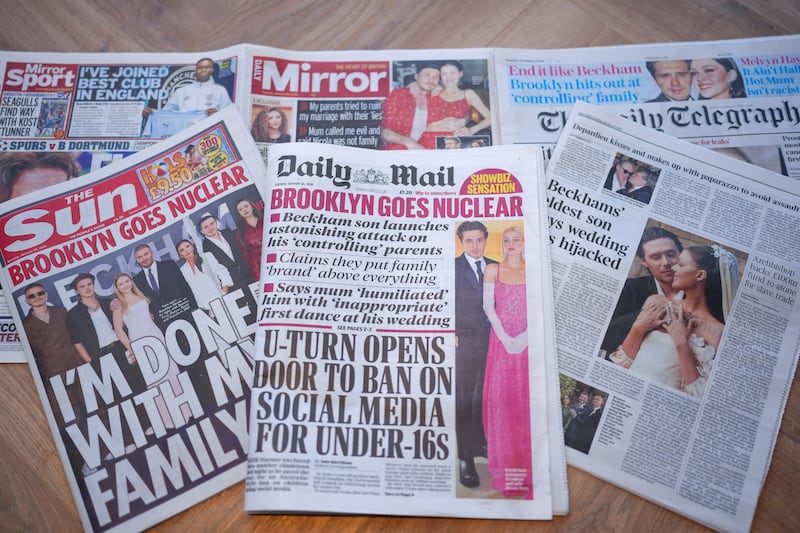 The Beckham family drama was carried not just by tabloids, but by media organistations across the world. Photograph: Mark Case/Getty Images