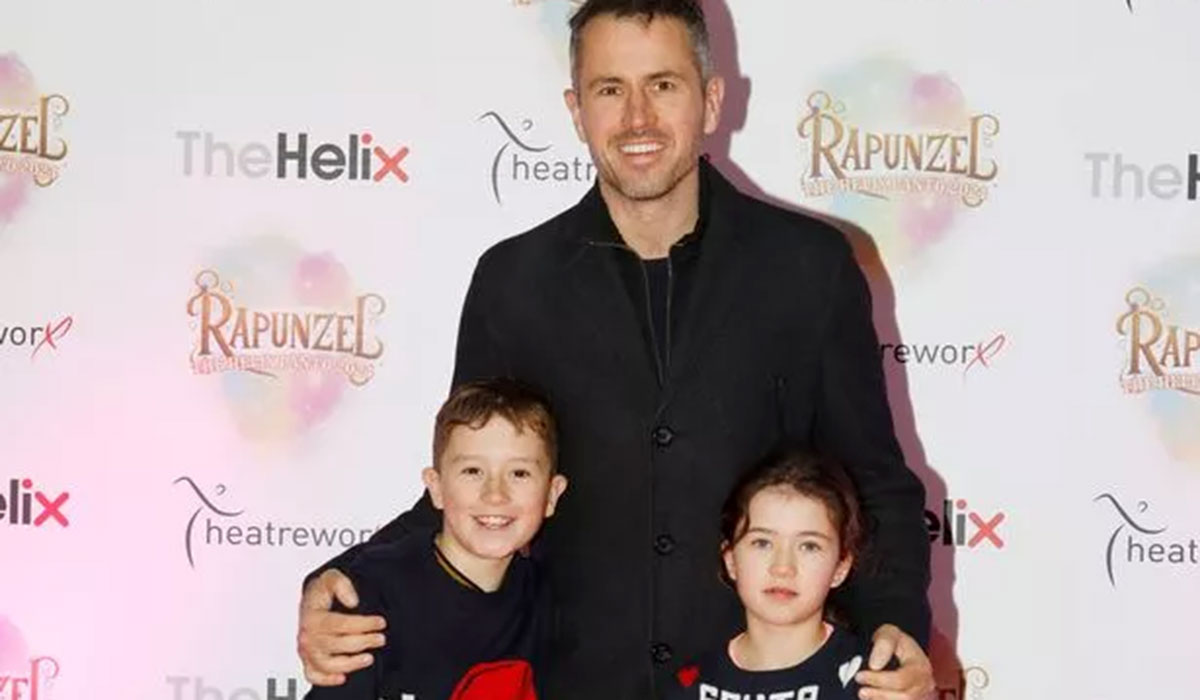 Pictured are Kieran Cuddihy, with Sam and Grace Cuddihy at the opening night of The Helix Panto, Rapunzel. Pic: Leon Farrell/Photocall Ireland