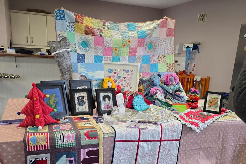 The group hand crafted an array of items to raffle off.