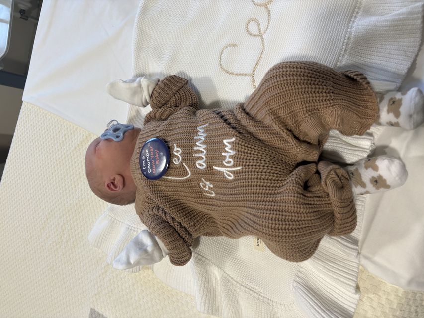 Baby Leo McNamee, who arrived at 00.05am.