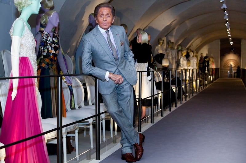 Valentino Garavani at his exhibition Valentino: Master of Couture at Somerset House in London in 2012. Photograph: Warrick Page/The New York Times
                      