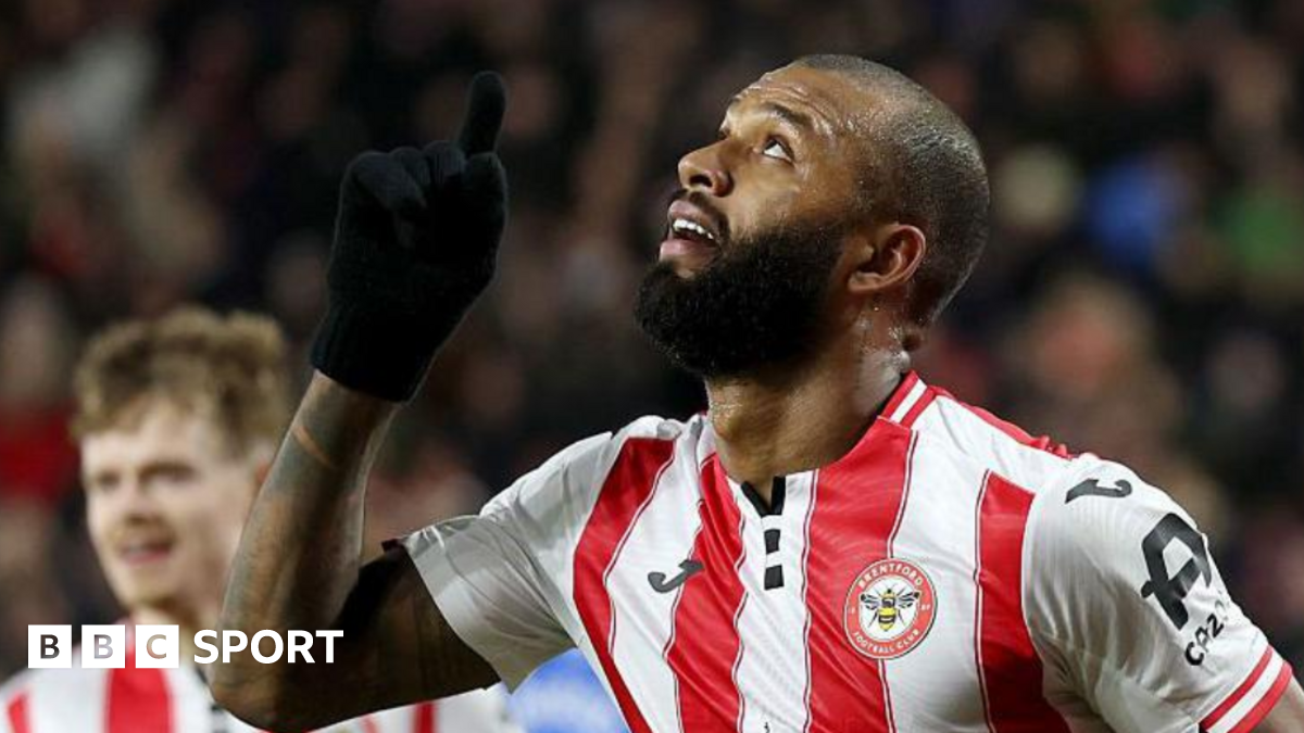 Brentford striker Igor Thiago celebrates scoring in the Premier League