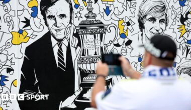 A mural of Don Revie at Elland Road