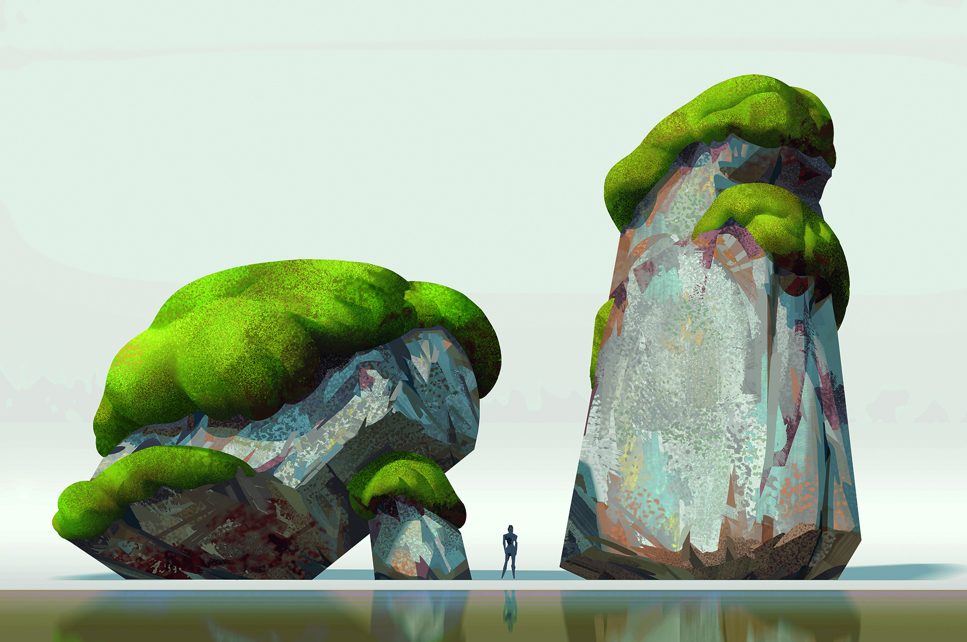 Digital art showing a natural landscape