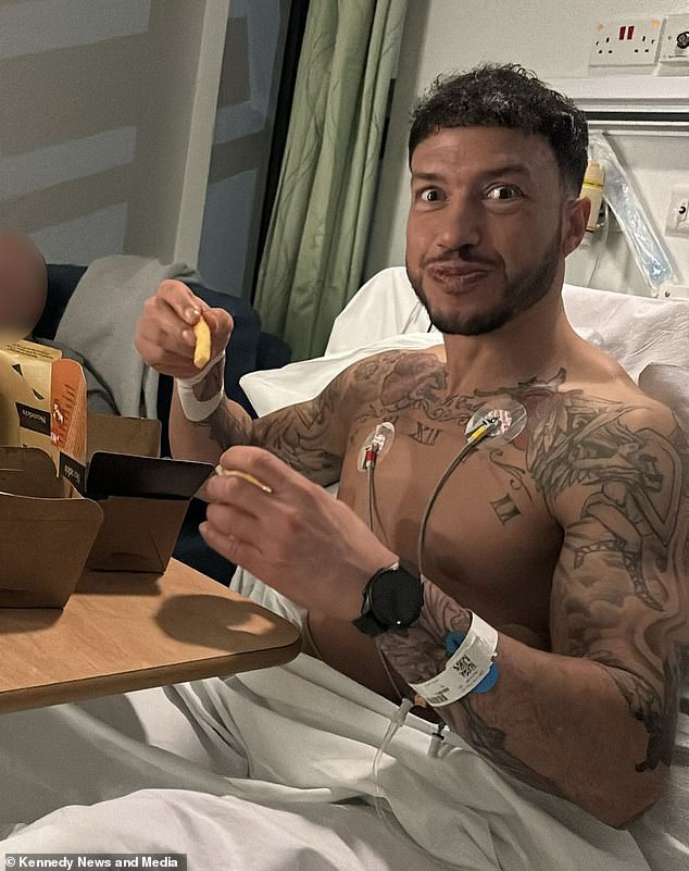 Hyrox has attracted over 90,000 athletes, according to its website, but the glamorous racecourse comes with possible health risks. (Pictured: Andy Whelan who suffered a heart attack at Hyrox Manchester)