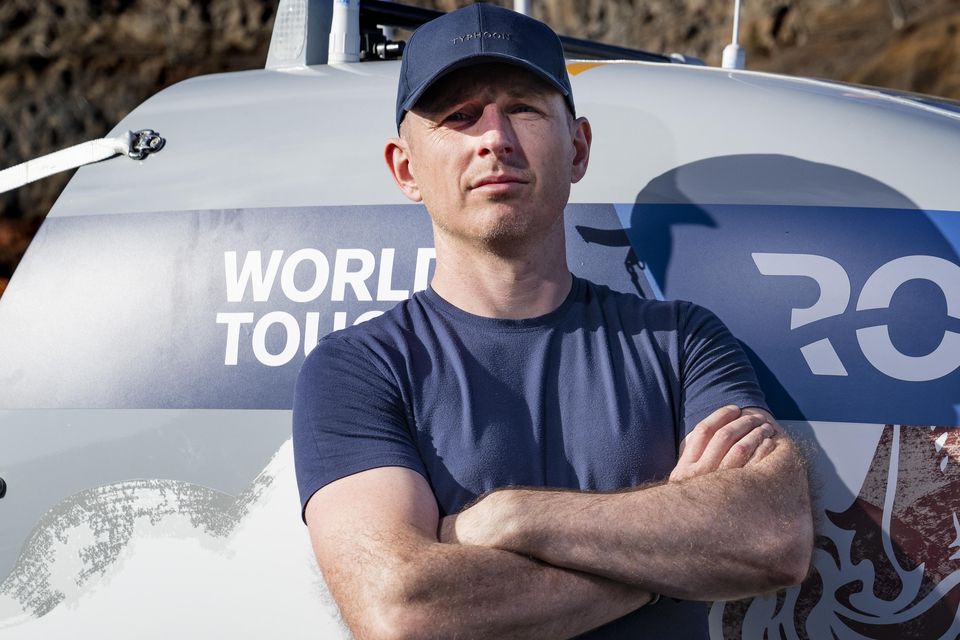 Ocean rower Daragh MacLoughlin, 42, pictured before setting off on his mammoth 4,800km solo Atlantic crossing, is set to reach Antigua on Friday. Picture: World's Toughest Row.