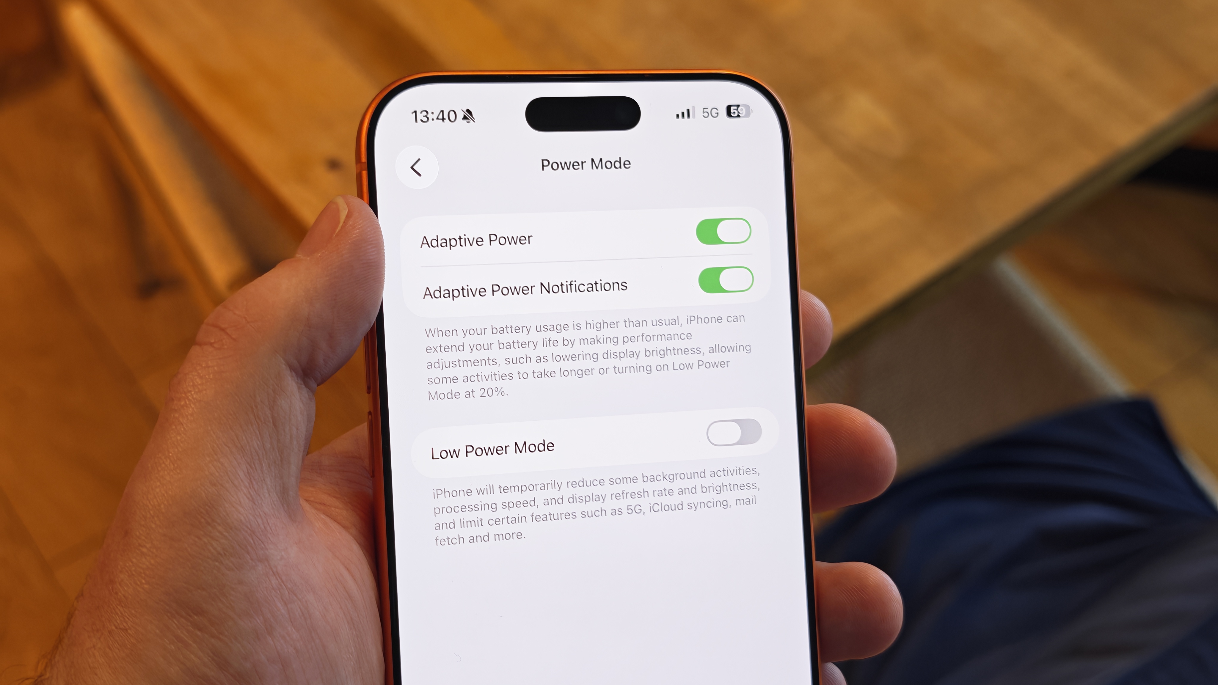 iPhone 17 Pro Max power settings