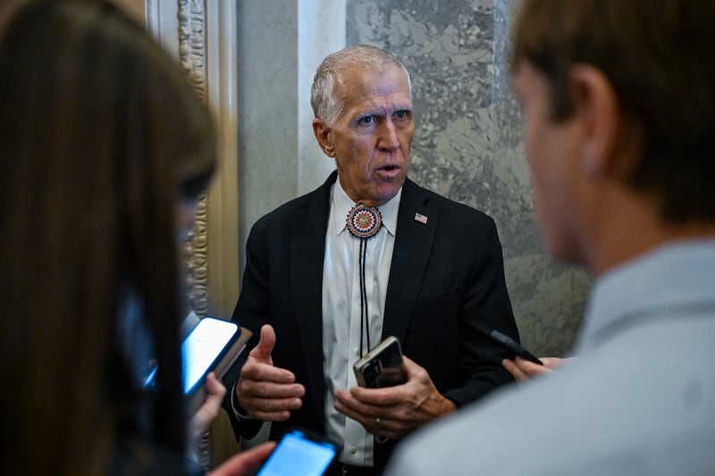 Republican senator Thom Tillis has criticised the Trump administration’s move to open a criminal investigation into Jerome Powell. Photograph: Kenny Holston/ew York Times
                      