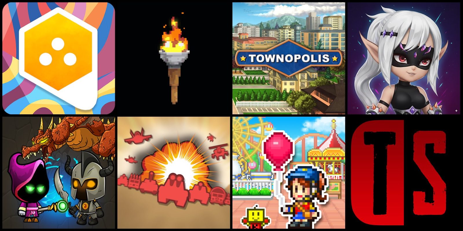 A collage of images of various games