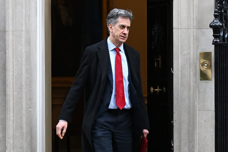 British energy secretary Ed Miliband leaves following the weekly Government cabinet meeting at Downing Street on Tuesday. Photograph by Leon Neal/Getty Images