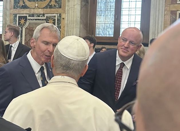 Pope Leo XIV accepts St Brigid’s Cross from senator and founder of leading Wicklow charity