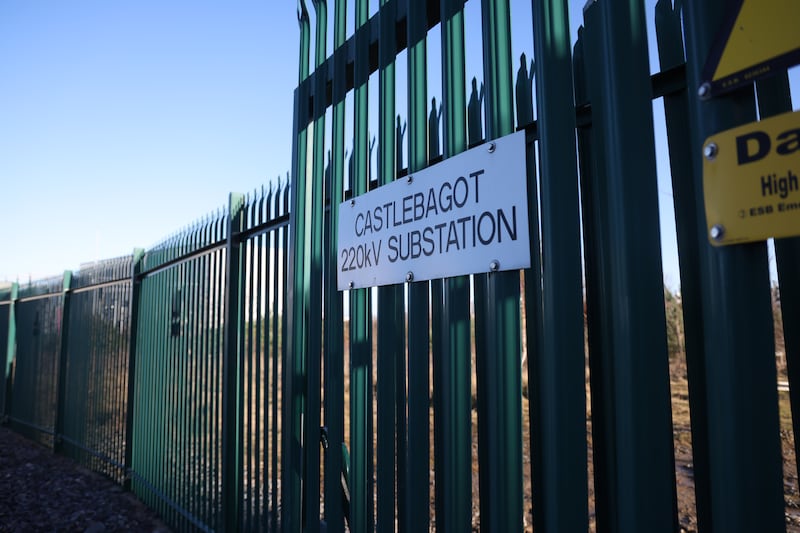 Castlebaggot 220kV substation in west Dublin consumes 10 times the electricity of a nearby pharmaceutical plant employing 2,000 people, equivalent to enough power for 200,000 homes, according to an internal Government document. Photo: Bryan O’Brien / The Irish Times 
Kewywords Castlebagot