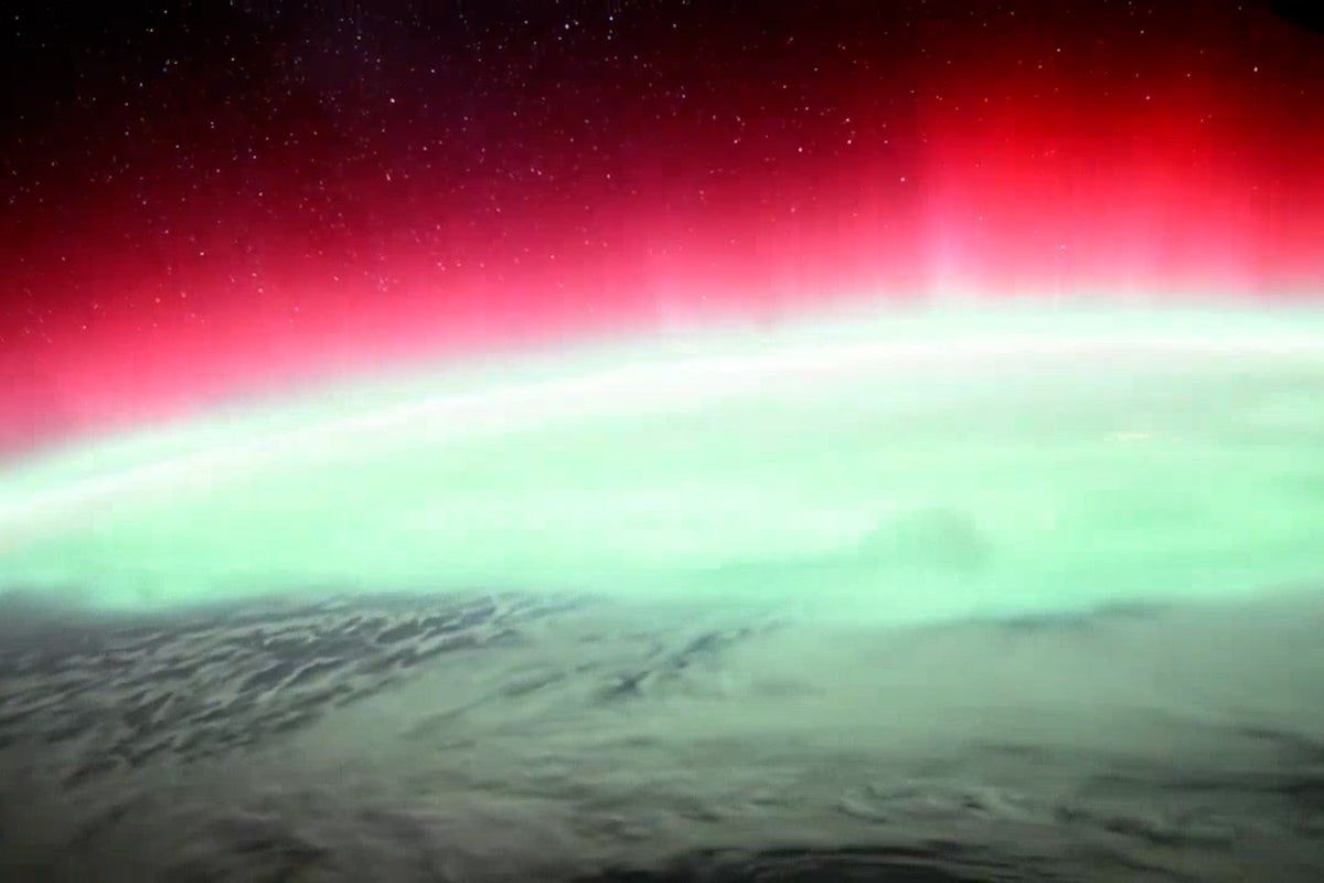 Dazzling aurora captured from space just days before…