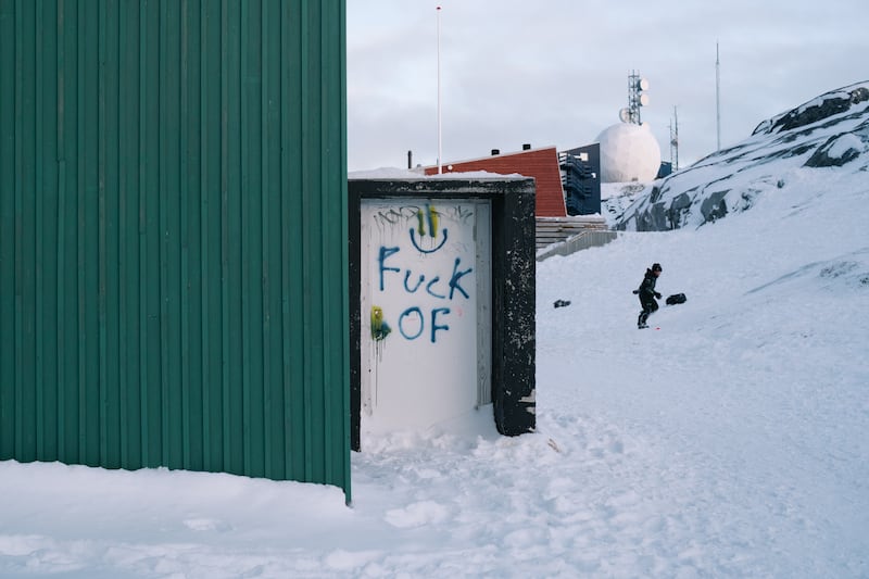 Company records suggest this is the official address of Greenland Water Bank, a drinks company with a new billionaire co-owner: US billionaire and Trump ally, Ronald Lauder. City of Nuuk, January 14, 2026. Photo: Juliette Pavy for The Irish Times