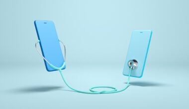 Concept design Online Doctor. Two Phones using stethoscope.
