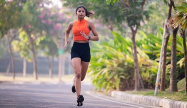 woman running in a park