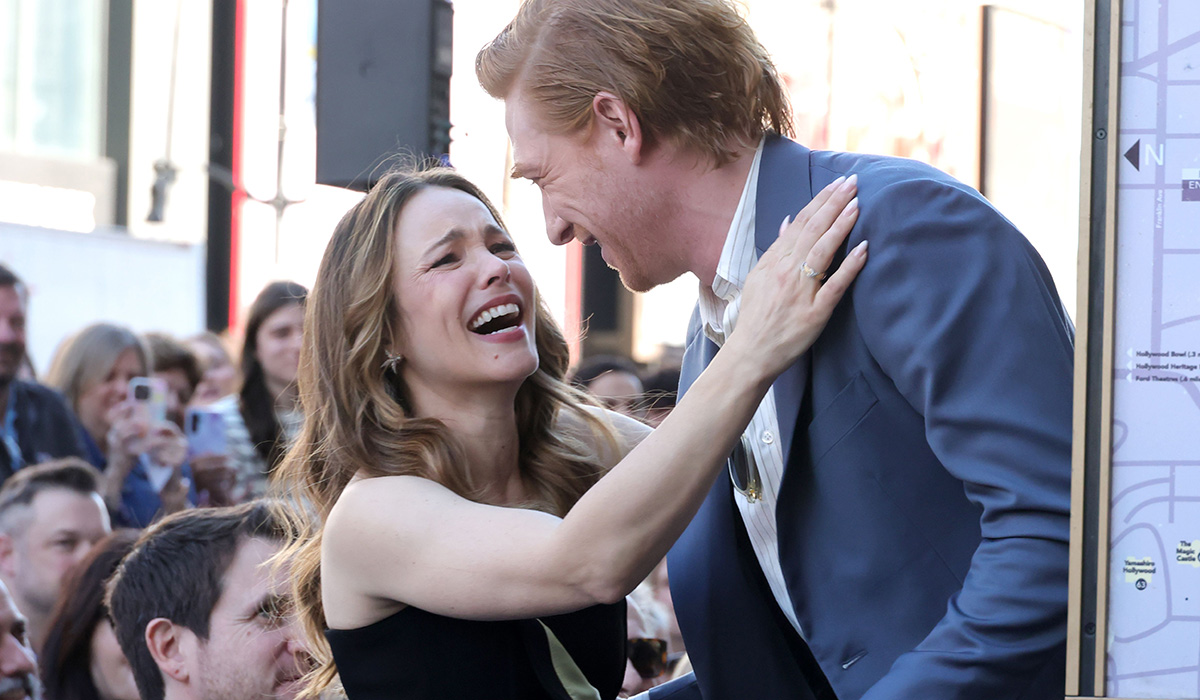 HOLLYWOOD, CALIFORNIA - JANUARY 20: (L-R) Rachel McAdams and Domhnall Gleeson attend her Hollywood Walk of Fame Star Ceremony on January 20, 2026 in Hollywood, California. (Photo by Kevin Winter/Getty Images)