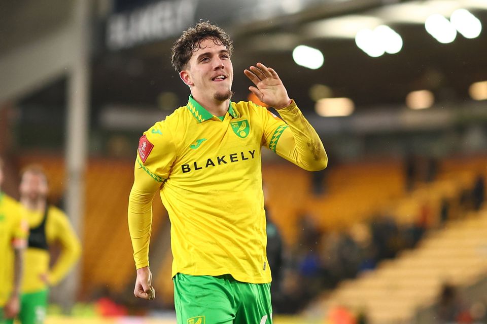 Tony Springett of Norwich City celebrates