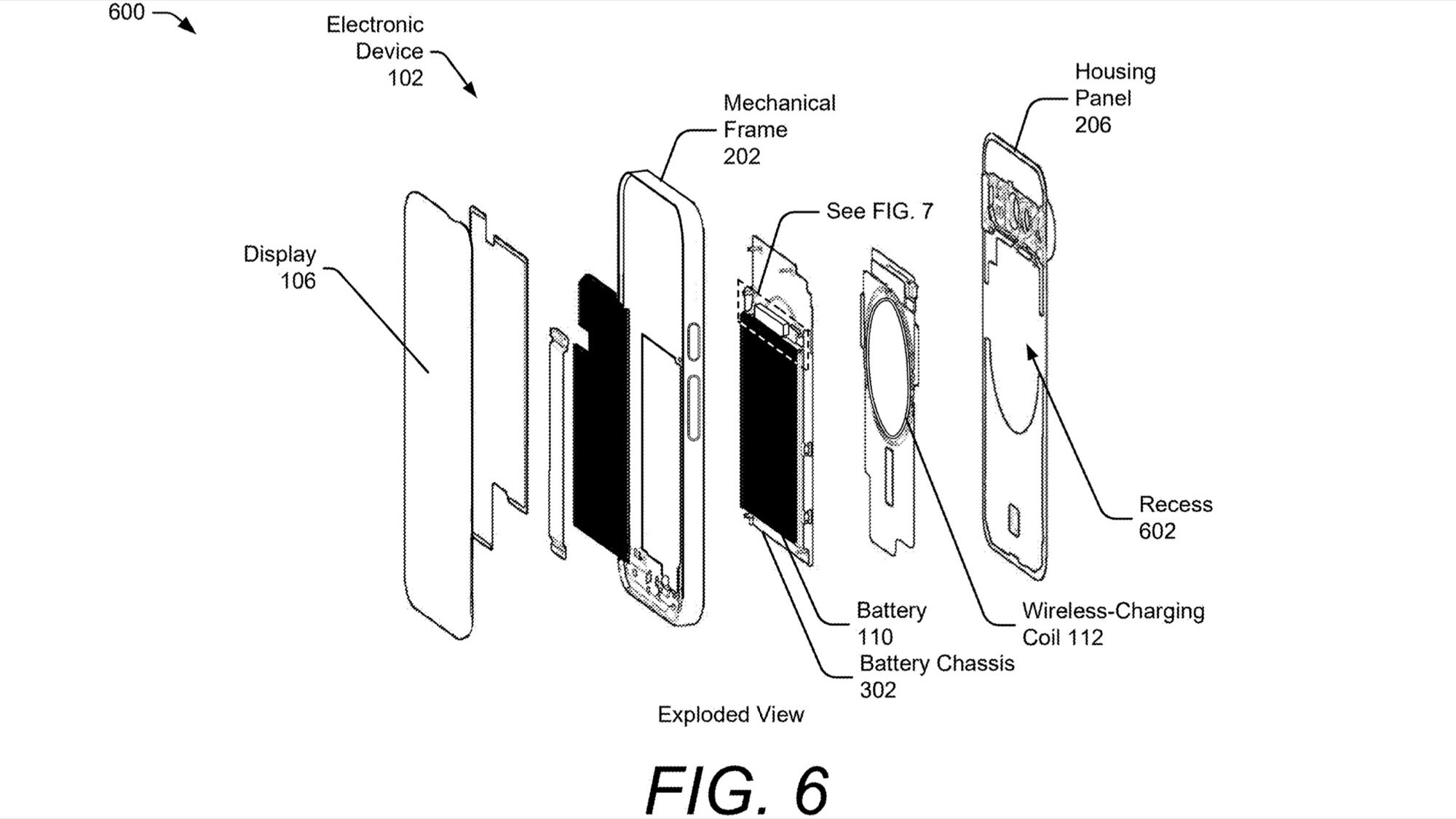 Google battery chassis design patent inside phone