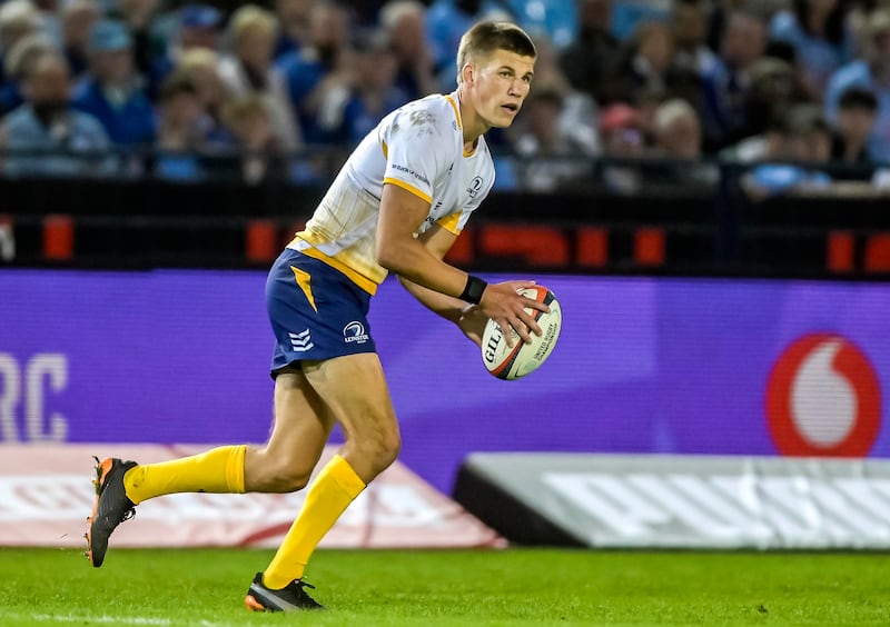 Sam Prendergast of Leinster in action against Bulls in Pretoria last October. Photograph: Christiaan Kotze/INPHO